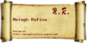Melegh Rufina névjegykártya